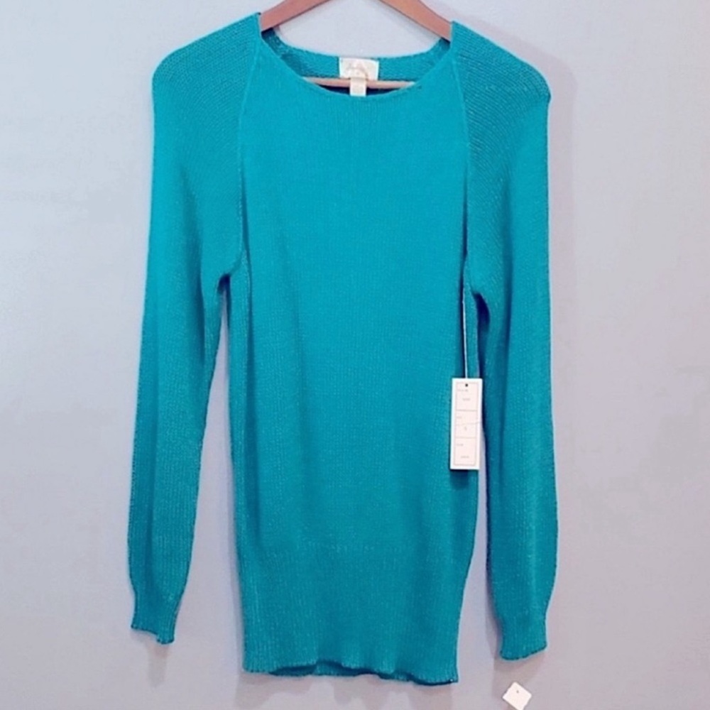 Ann Wi turquoise long sleeve tunic top